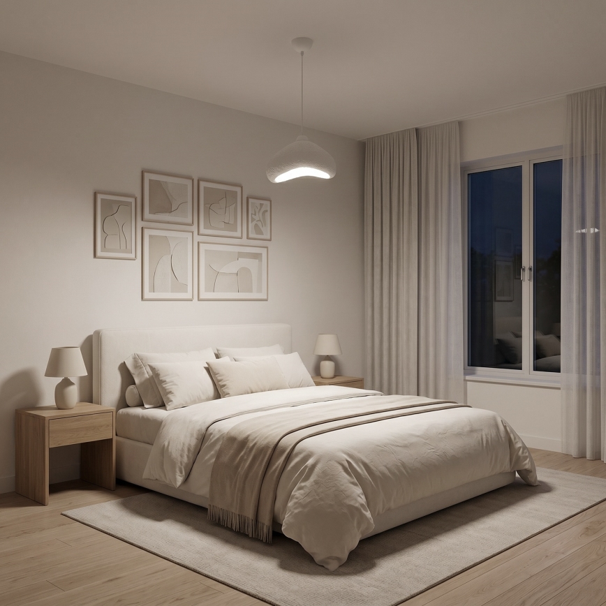 Brilagi - Lampă suspendată cu cablu WABI SABI 1xE27/40W/230V Ø 30 cm albă