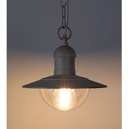 Brilagi - Lampă suspendată de exterior MOLDE, 1xE27/60W, IP44, alb/patină