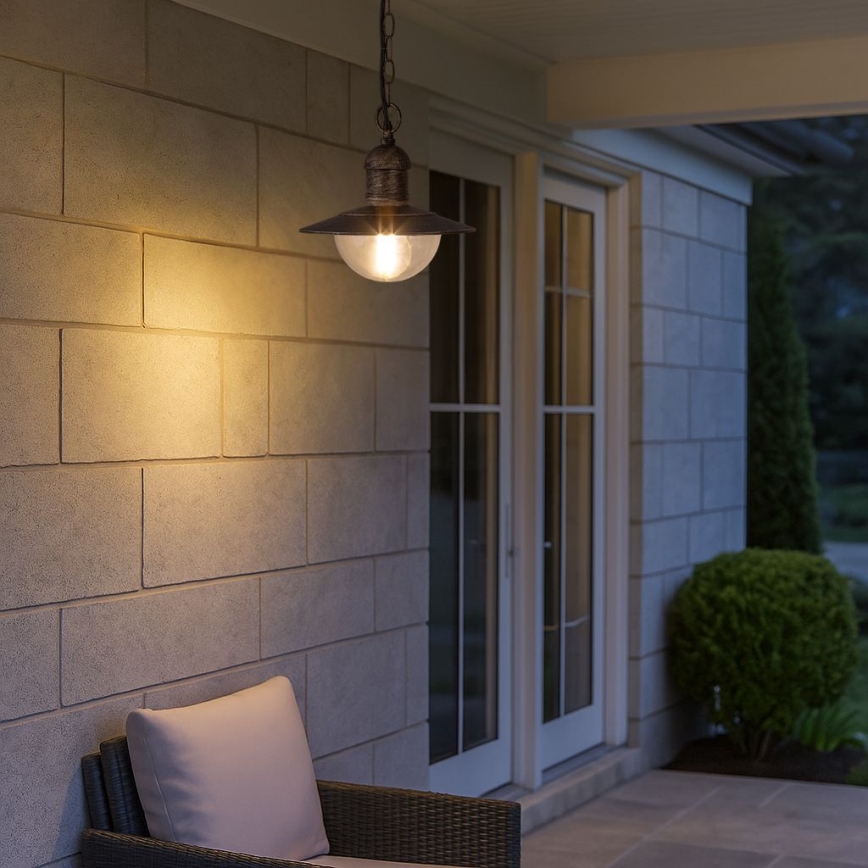 Brilagi - Lampă suspendată de exterior MOLDE 1xE27/60W IP44 bronz/patină