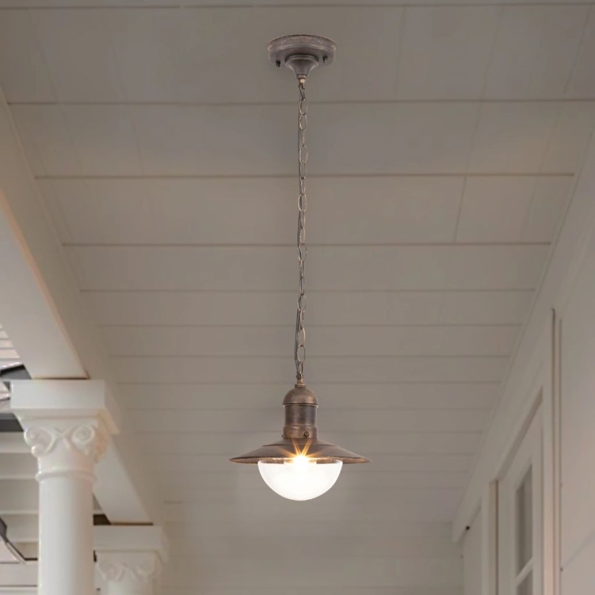 Brilagi - Lampă suspendată de exterior MOLDE 1xE27/60W IP44 bronz/patină