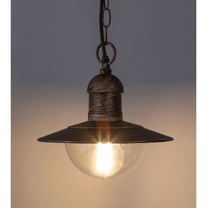 Brilagi - Lampă suspendată de exterior MOLDE 1xE27/60W IP44 bronz/patină