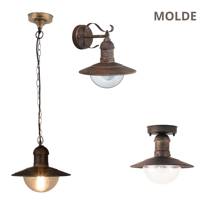 Brilagi - Lampă suspendată de exterior MOLDE 1xE27/60W IP44 bronz/patină