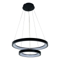 Brilagi - Lampă suspendată LED dimabilă FALCON SLIM, 68W, 230V, 3000-6500K, Ø 50 cm, negru, cu telecomandă