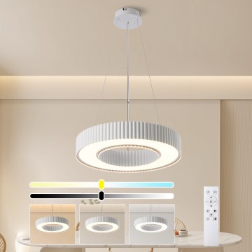 Brilagi - Lampă suspendată LED dimabilă pe cablu LUMIX, 48 W, 230 V, 3000–6000 K, alb, Ø 50 cm + telecomandă