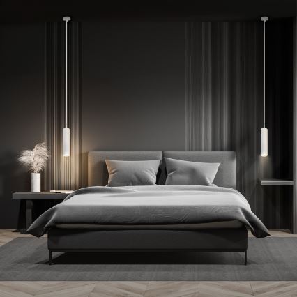 Brilagi - Lustru LED RGBW dimabil, suspendat pe cablu SELE, 1xGU10/4,8W/230V, 3000K, alb + telecomandă