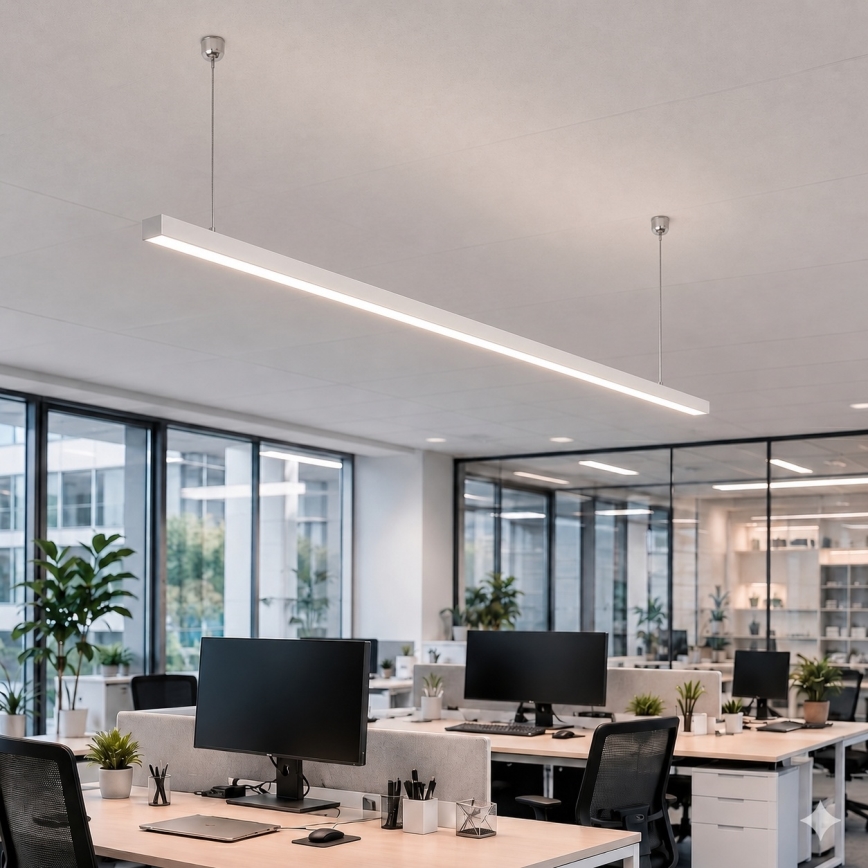 Brilagi - Lampă suspendată LED FULLDAY LED/30/40/50W/230V 2700/4000/6000K 150 cm albă