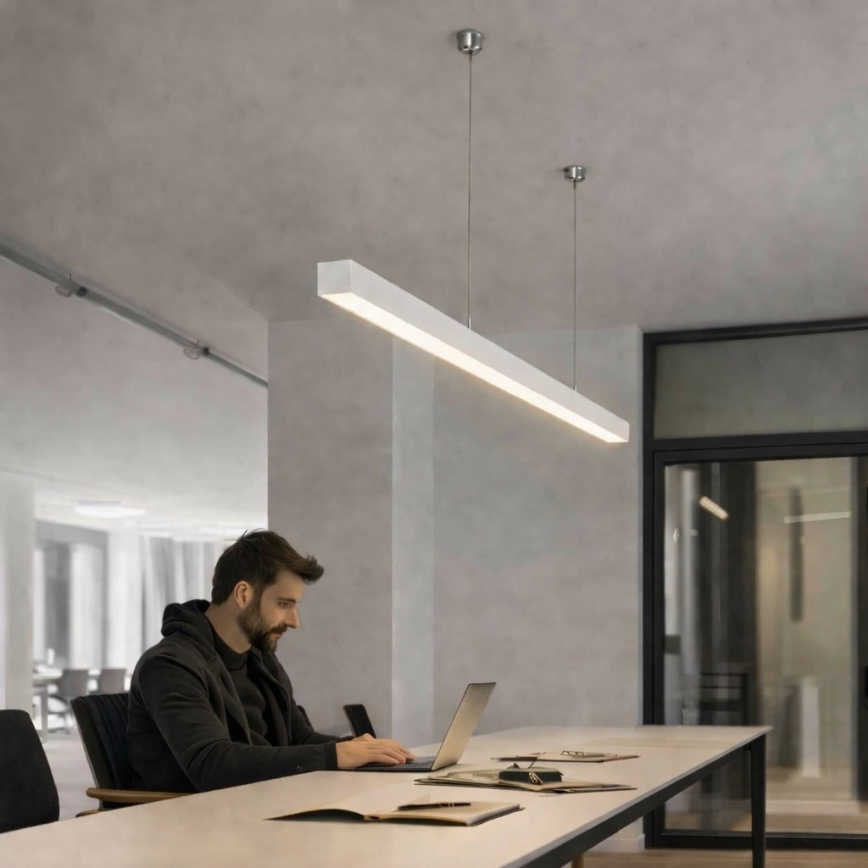 Brilagi - Lampă suspendată LED FULLDAY LED/30/40/50W/230V 2700/4000/6000K 150 cm albă