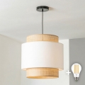 Brilagi - Lampă suspendată LED pe cablu CERIA 1xE27/40W/230V Ø 30 cm negru/bej/alb