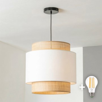 Brilagi - Lampă suspendată LED pe cablu CERIA 1xE27/40W/230V Ø 30 cm negru/bej/alb