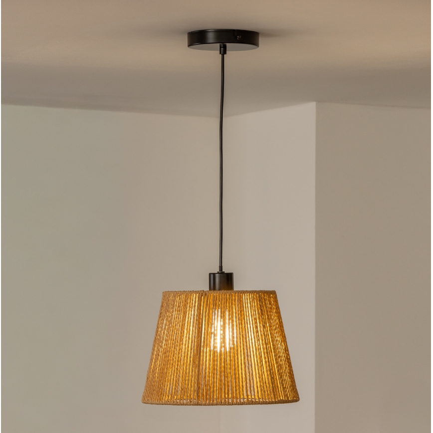 Brilagi - Lampă suspendată LED pe cablu CERIA BOHO, 1xE27/40W/230V, Ø 28 cm, maro