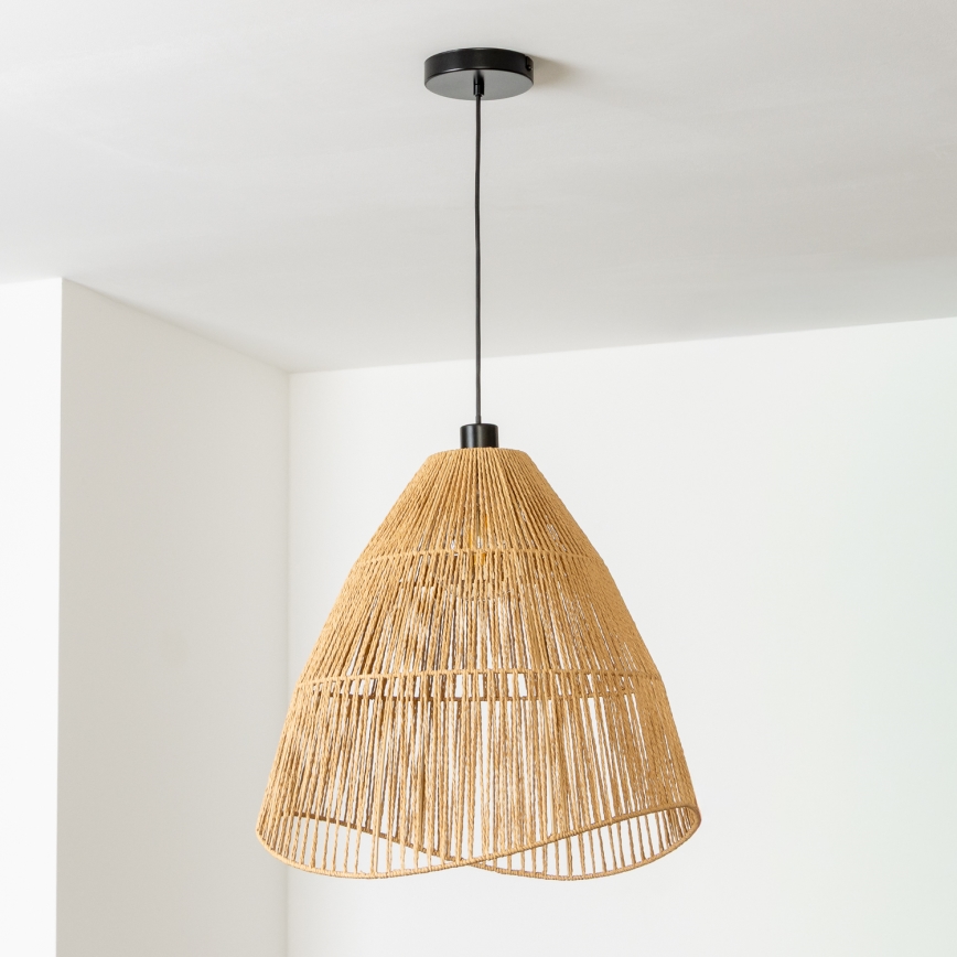 Brilagi - Lampă suspendată LED pe cablu CERIA BOHO 1xE27/40W/230V Ø 50 cm maro