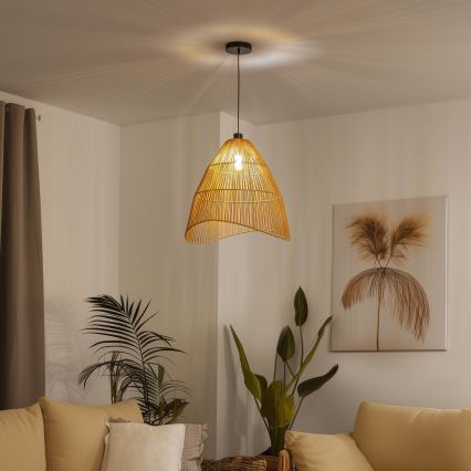 Brilagi - Lampă suspendată LED pe cablu CERIA BOHO 1xE27/40W/230V Ø 50 cm maro