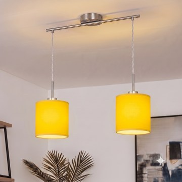 Brilagi - Lampă suspendată LED pe cablu NUBILA 2xE27/60W/230V, galbenă