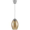 Brilagi - Lampă suspendată LED pe cablu RETRO GLASS 1xE27/60W/230V Ø 17 cm argintiu/bej fumuriu
