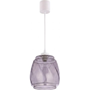 Brilagi - Lampă suspendată LED pe cablu RETRO GLASS 1xE27/60W/230V Ø 26 cm alb/gri fumuriu