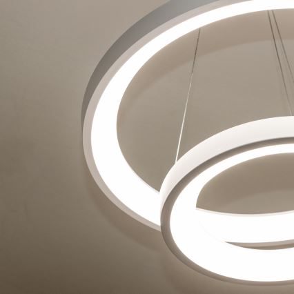 Brilagi - Lustră suspendată LED dimmerabilă FALCON SLIM, 68W, 230V, 3000-6500K, Ø 50 cm, albă + telecomandă