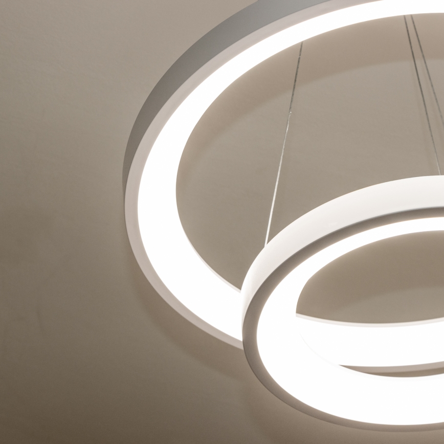 Brilagi - Lustră suspendată LED dimmerabilă FALCON SLIM, 68W, 230V, 3000-6500K, Ø 50 cm, albă + telecomandă