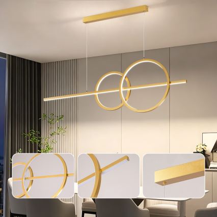 BRILAGI - Lustră LED reglabilă suspendată pe cablu SIGNATURE LED/53W/230V 3000-6000K 120 cm aurie + telecomandă