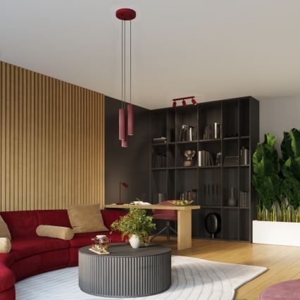 Brilagi - Lampă suspendată pe cablu CRESTO 1xGU10/10W/230V burgundiu