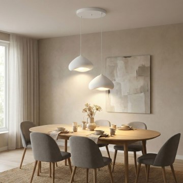 Brilagi - Lampă suspendată pe cablu LORA, 2xE27/40W/230V, Ø 45 cm, alb