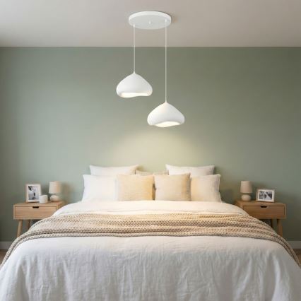 Brilagi - Lampă suspendată pe cablu LORA, 2xE27/40W/230V, Ø 45 cm, alb