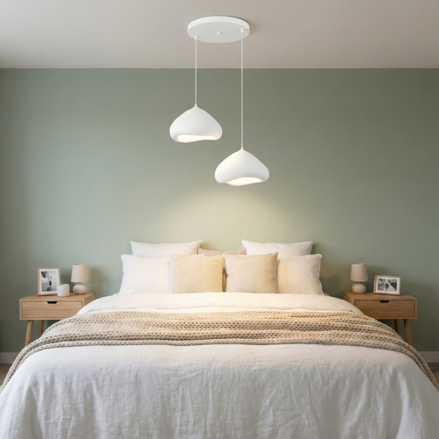 Brilagi - Lampă suspendată pe cablu LORA, 2xE27/40W/230V, Ø 45 cm, alb