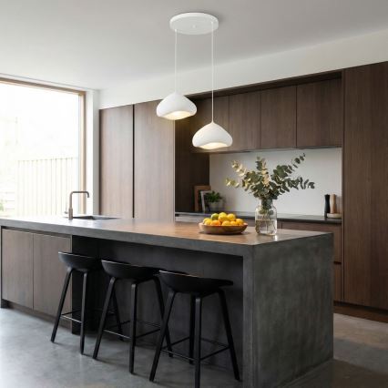 Brilagi - Lampă suspendată pe cablu LORA, 2xE27/40W/230V, Ø 45 cm, alb