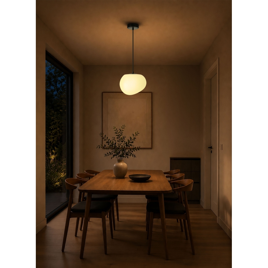 BRILAGI - Lampă suspendată pe cablu PEBBLES 1xE27/40W/230V Ø 20 cm neagră