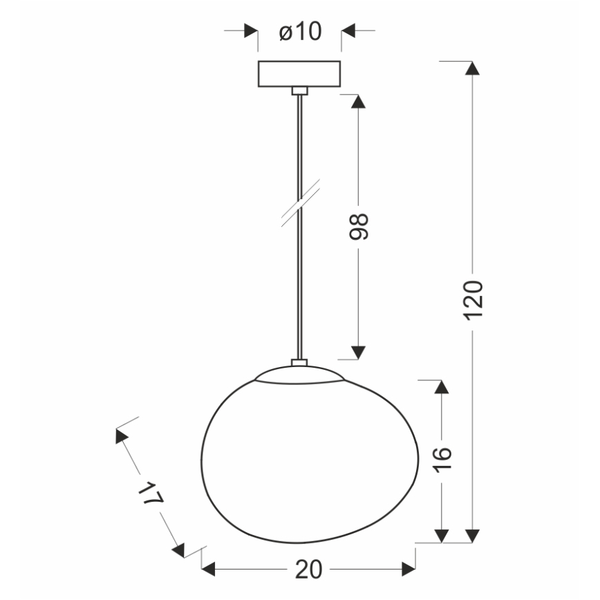 BRILAGI - Lampă suspendată pe cablu PEBBLES 1xE27/40W/230V Ø 20 cm neagră