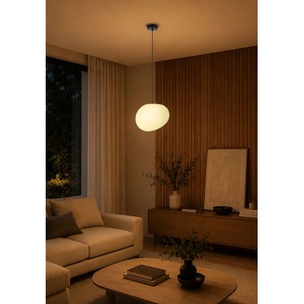 BRILAGI - Lampă suspendată pe cablu PEBBLES 1xE27/40W/230V Ø 30 cm neagră