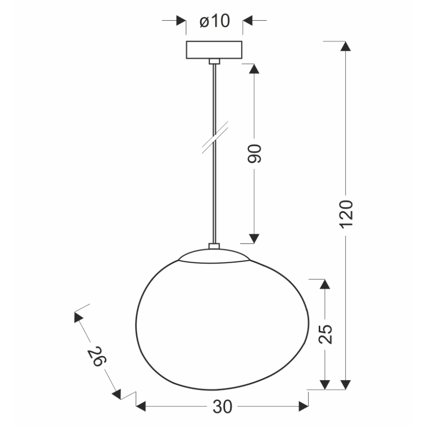 BRILAGI - Lampă suspendată pe cablu PEBBLES 1xE27/40W/230V Ø 30 cm neagră