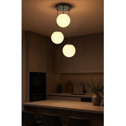 BRILAGI - Lampă suspendată pe cablu POLOS 3xE27/40W/230V Ø 42 cm negru