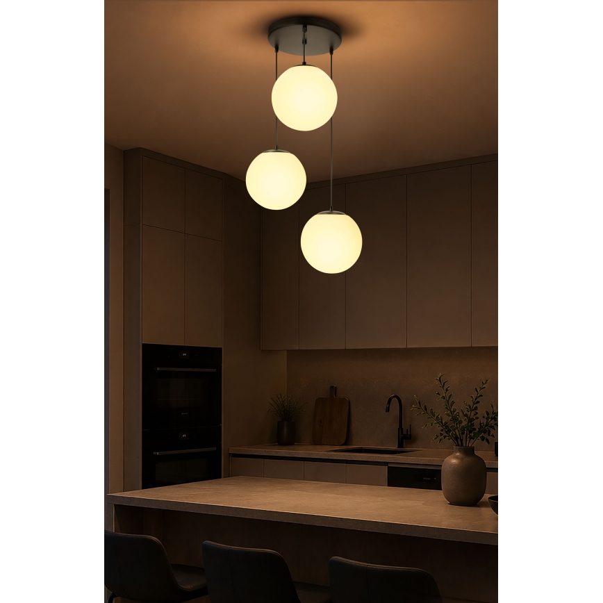 BRILAGI - Lampă suspendată pe cablu POLOS 3xE27/40W/230V Ø 42 cm negru
