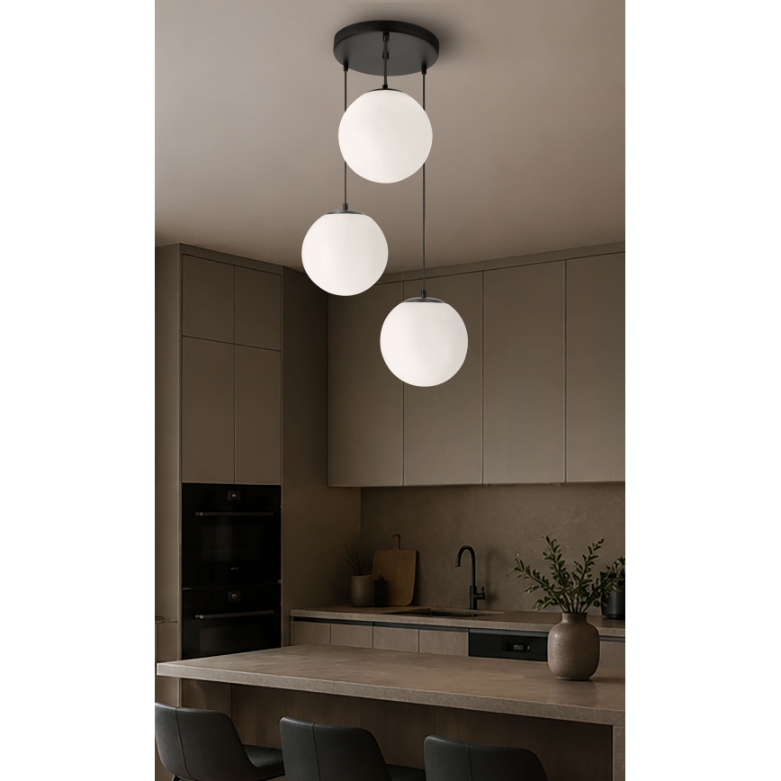 BRILAGI - Lampă suspendată pe cablu POLOS 3xE27/40W/230V Ø 42 cm negru