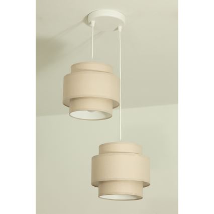 Brilagi - Lampă suspendată pe cablu RESNA, 2xE27/60W/230V, Ø 30 cm, bej
