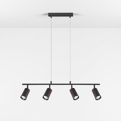Brilagi - Lampă suspendată pe cablu SELE 4xGU10/30W/230V negru