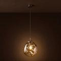Brilagi - Lampă suspendată pe cablu VULCANO 1xE27/15W/230V Ø 25 cm bronz/bej fumuriu