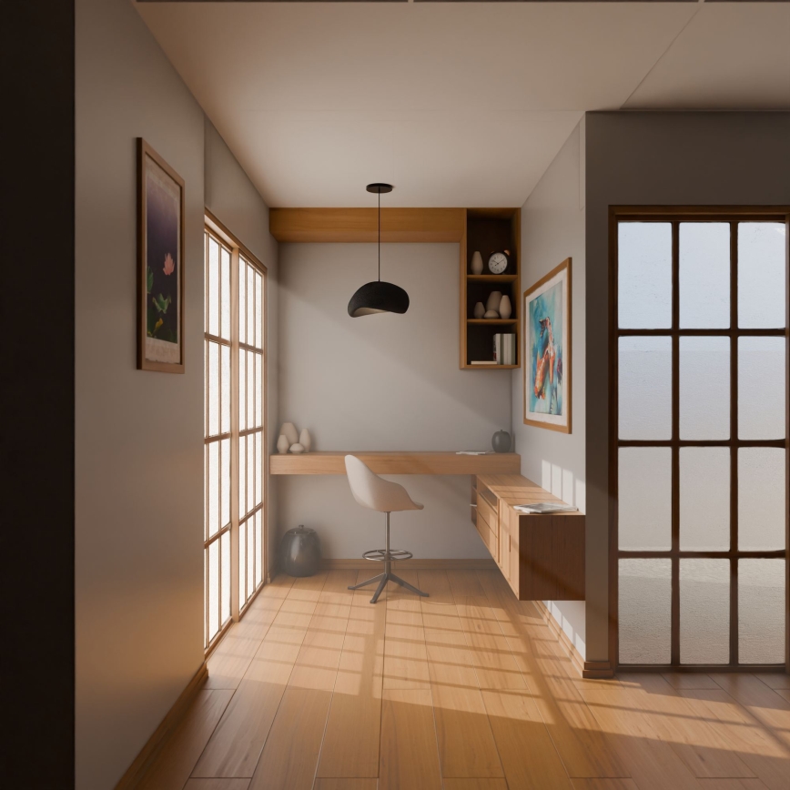 Brilagi - Lampă suspendată pe cablu WABI SABI 1xE27/40W/230V Ø 35 cm negru