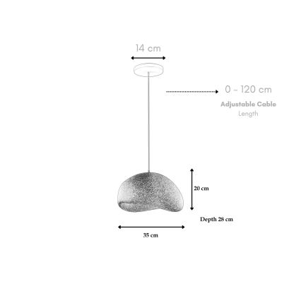 Brilagi - Lampă suspendată pe cablu WABI SABI 1xE27/40W/230V Ø 35 cm negru