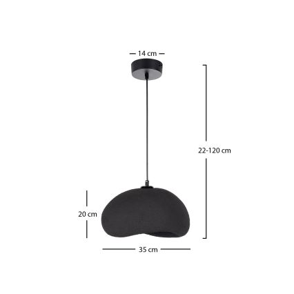 Brilagi - Lampă suspendată pe cablu WABI SABI 1xE27/40W/230V Ø 35 cm negru