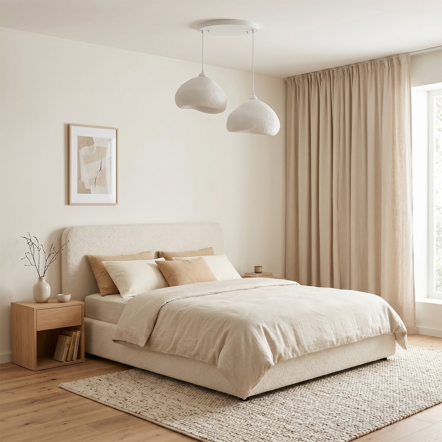 Brilagi - Lampă suspendată pe cablu WABI SABI, 2xE27/40W/230V, Ø 45 cm, alb