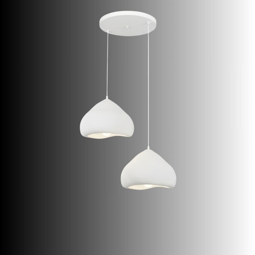 Brilagi - Lampă suspendată pe cablu WABI SABI, 2xE27/40W/230V, Ø 45 cm, alb