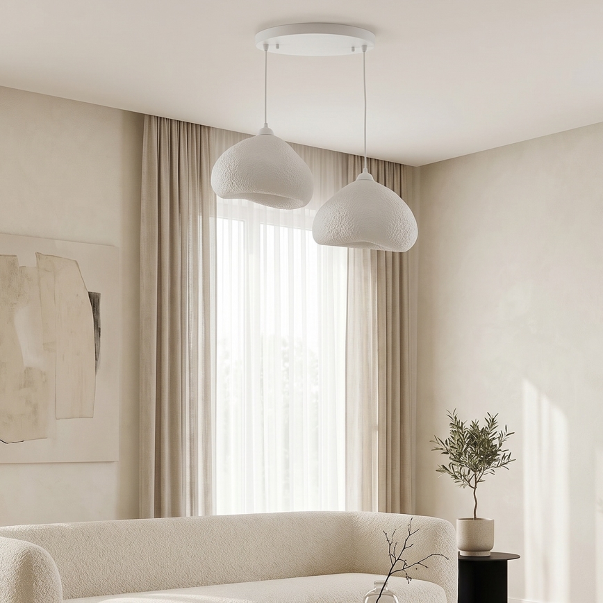 Brilagi - Lampă suspendată pe cablu WABI SABI, 2xE27/40W/230V, Ø 45 cm, alb