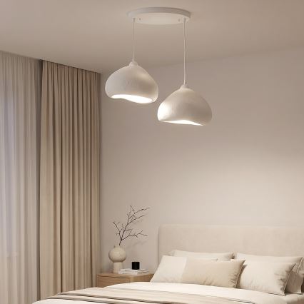 Brilagi - Lampă suspendată pe cablu WABI SABI, 2xE27/40W/230V, Ø 45 cm, alb