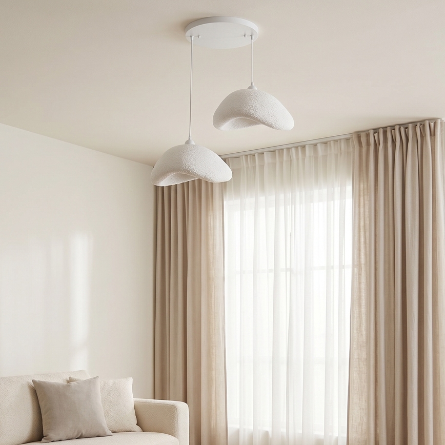 Brilagi - Lampă suspendată pe cablu WABI SABI, 2xE27/40W/230V, Ø 74 cm, albă