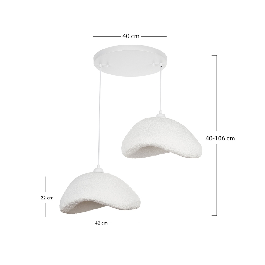Brilagi - Lampă suspendată pe cablu WABI SABI, 2xE27/40W/230V, Ø 74 cm, albă