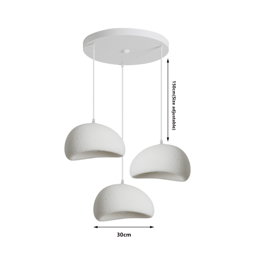 BRILAGI - Lampă suspendată pe cablu WABI SABI 3xE27/60W/230V albă