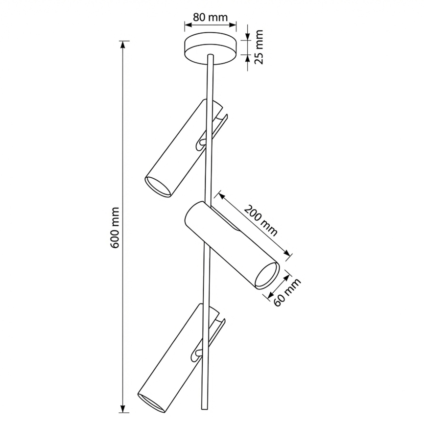 Brilagi - Lampă suspendată pe tijă BRANCH 3xGU10/30W/230V albă