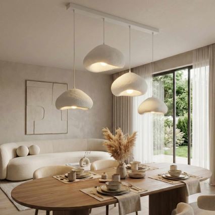 Brilagi - Lampă suspendată WABI SABI 4xE27/40W/230V albă