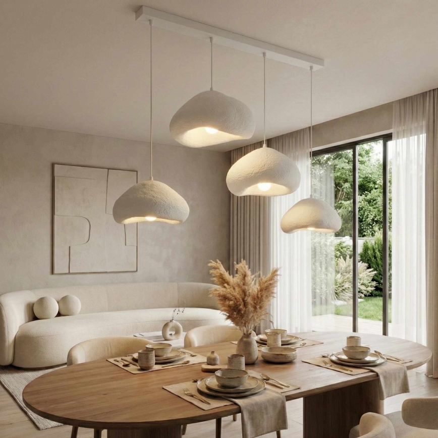 Brilagi - Lampă suspendată WABI SABI 4xE27/40W/230V albă